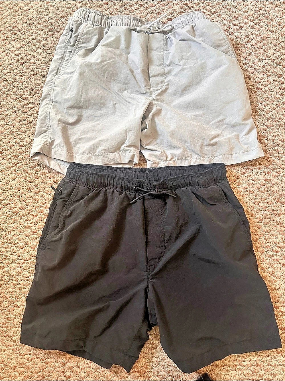 American Eagle Nylon jogger Shorts Men's Hybrid 2-Pack Black & Gray Medium